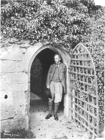 Lord Clonbrock in the doorway of Clonbrock castle.