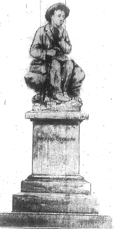 Sketch of proposed memorial to the late Padraic O'Conaire in Eyre Square Galway.