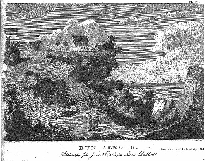 Beauford's view of Dun Aengus, from Ledwich's 'Antiquities of Ireland'.